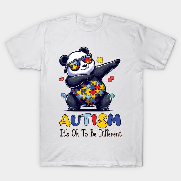 Panda Autism Awareness Flag, Autism Awareness Month T-Shirt by Neldy